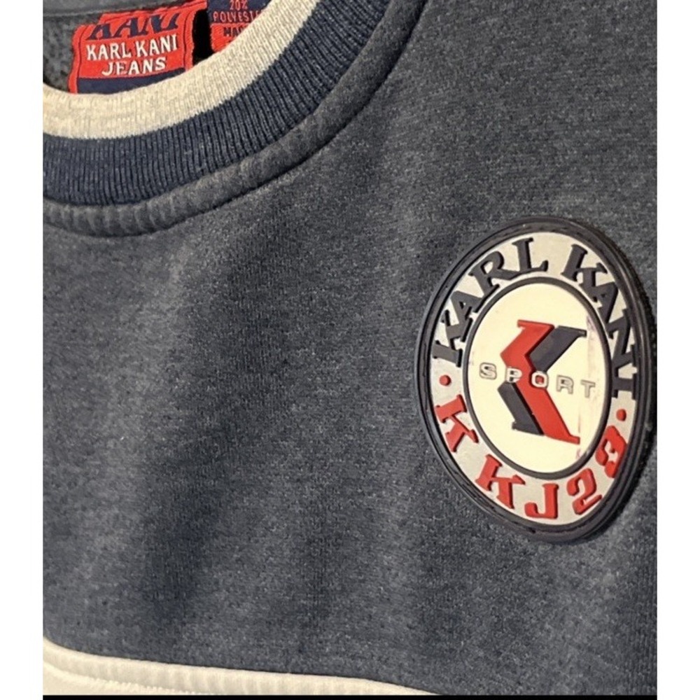 Karl Kani Mens Vintage 90s KKJ23 Sports Sweatshirt Size Large Logo Patch Hip Hop